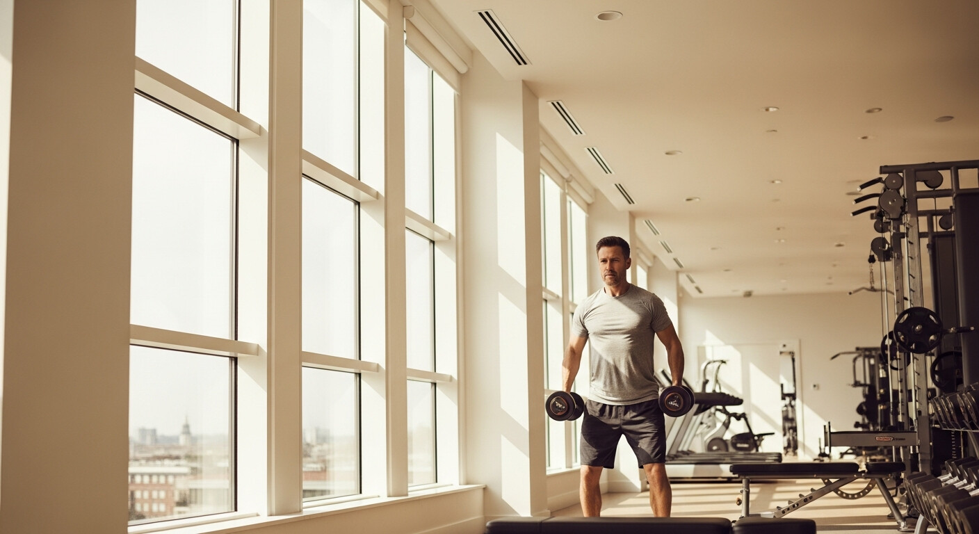 Person training in modern gym